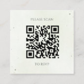 Moderne Sage Greenery Quadratische QR Code RSVP Begleitkarte (Rückseite)
