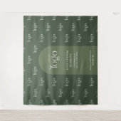 Moderne Sage-Grün Boho-Logo Step-Repeat-Event Wandteppich (Vorderseite)