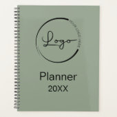 Moderne Sage-Grün-Minimalist-Logo Professionell Planer (Vorderseite)