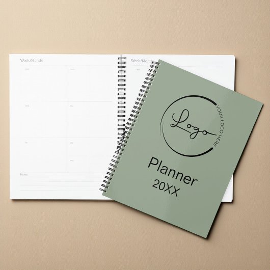 Moderne Sage-Grün-Minimalist-Logo Professionell Planer