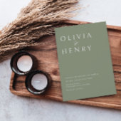 Moderne Sage Minimal Wedding Einladung