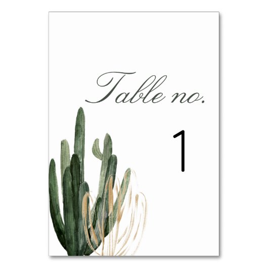 Moderne Saguaro Cactus Wedding Tischnummer (Rückseite)