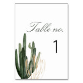 Moderne Saguaro Cactus Wedding Tischnummer (Vorderseite)