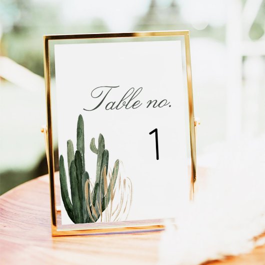 Moderne Saguaro Cactus Wedding Tischnummer