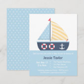 Moderne Sailboat Kinderdusche Einladungen (Vorne/Hinten)