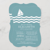 Moderne Sailboat Nautical Baby Dusche Einladung (Vorne/Hinten)