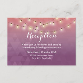 Moderne Saitenbeleuchtung - tropische Hochzeitsemp Begleitkarte