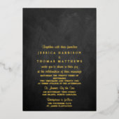 Moderne Saitenleuchten auf Chalkboard Hochzeit Rea Folieneinladung (Vorderseite)