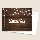 Moderne Saitenleuchten auf Holz Rustic Vielen Dank Postkarte