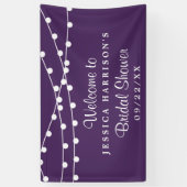 Moderne Saitenleuchten auf Lila Brautparty Banner (Vertikal)