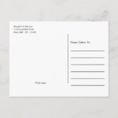 Moderne Saitenleuchten, Weiß und Gold Save the Dat Ankündigungspostkarte (Rückseite)