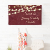 Moderne Saitenlichter Wasserfarbe süß 16 Party Banner (Insitu)