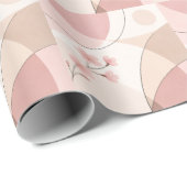 Moderne Sakura-Minimalist-Geometrie-Geschenkpapier Geschenkpapier (Rolleneckpunkt)