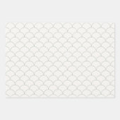 Moderne Salbei 3er-Pack Scallop Wave Diamant Geschenkpapier Set (Vorderseite 2)