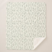 Moderne Salbei-Botanik-Muster Sherpadecke (Vorderseite)