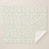 Moderne Salbei-Botanik-Muster Sherpadecke (Vorderseite (Horizontal))