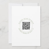 Moderne Salbei-grüne Kalligraphie QR-Code Hochzeit Einladung (Rückseite)