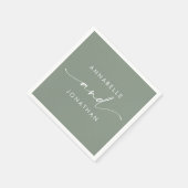 Moderne Salbei minimale zeitgenössische Hochzeit Serviette (Ecke)