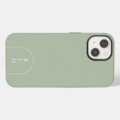 Moderne Salbei-Monogramm iPhone Hülle (Rückseite (Horizontal))