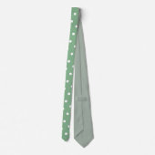 Moderne Salbeigrün-weiß gepunktetes Muster Krawatte (Rückseite)