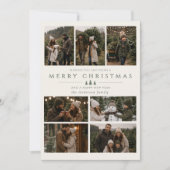 Moderne Salbeigrüne 7-Foto-Collage Weihnachten (Vorderseite)