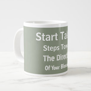 Moderne Salbeigrüne alltägliche Glaubensaufmunteru Jumbo-Tasse