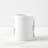 Moderne Salbeigrüne Anfangsbuchstabe Brautjungfer  Kaffeetasse (Mittel)