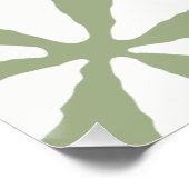 Moderne Salbeigrüne Blumengestaltung Einfache Bota Poster (Ecke)