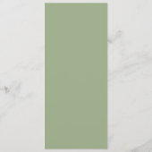 Moderne Salbeigrüne Bogen-Hochzeitsempfangs-Menüka Menükarte (Rückseite)