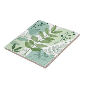 Moderne Salbeigrüne Botanische Blattmuster Fliese (Seite)