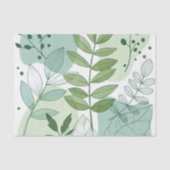 Moderne Salbeigrüne Botanische Blattmuster Seidenpapier (Vorderseite)
