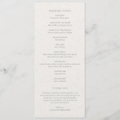 Moderne Salbeigrüne Botanische Elegante Hochzeit Programm (Rückseite)