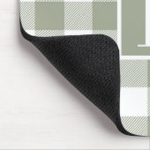 Moderne Salbeigrüne Buffalo-Karo-Monogramm-Initial Mousepad (Ecke)