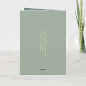 Moderne Salbeigrüne Einfache Hochzeit Einladung (Rückseite)