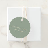 Moderne Salbeigrüne Einfache Hochzeit Geschenkanhänger (Beispiel)