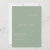 Moderne Salbeigrüne Einfache Hochzeit Save The Date (Vorderseite)