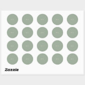 Moderne Salbeigrüne Einfache Monogramm-Hochzeit Runder Aufkleber (Blatt)