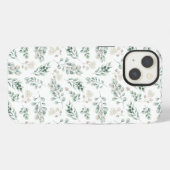 Moderne Salbeigrüne Eukalyptus iPhone Hülle (Rückseite (Horizontal))