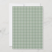 Moderne Salbeigrüne Gingham Karo Braut Brunch Einladung (Rückseite)