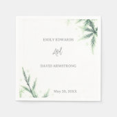 Moderne Salbeigrüne Hochzeitsservietten Serviette (Vorderseite)