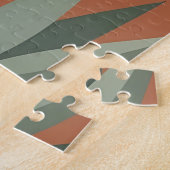 Moderne Salbeigrüne Kaktus-Terrakotta-Wüste Puzzle (Seite)