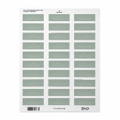 Moderne Salbeigrüne Minimale Hochzeits-Rücksendead (Vorne)
