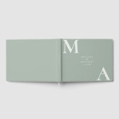 Moderne Salbeigrüne Minimalistische Hochzeit Gästebuch (Voll)