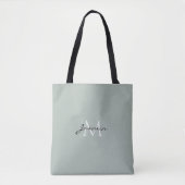 Moderne Salbeigrüne Minimalistische Monogramm Tasche (Vorderseite)