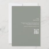 Moderne Salbeigrüne Monogramm-Hochzeit alles in ei Einladung (Rückseite)