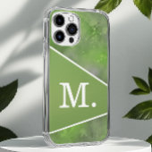 Moderne Salbeigrüne Monogramm iPhone Hülle