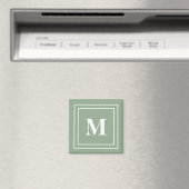 Moderne Salbeigrüne Monogramm Magnet (In Situ (Geschirrspüler))