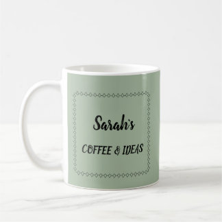 Moderne Salbeigrüne Personalisierte Kaffeetasse