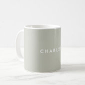 Moderne Salbeigrüne Personalisierte Namens-Tasse Kaffeetasse (Vorderseite Links)