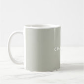 Moderne Salbeigrüne Personalisierte Namens-Tasse Kaffeetasse (Links)